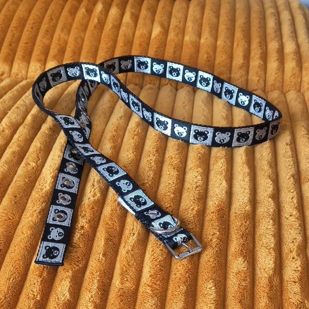 Black and White Bear Print Belt